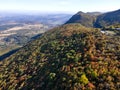 Aerial view of The monument at Okolchica, Bulgaria