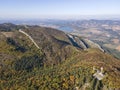 Aerial view of The monument at Okolchica, Bulgaria