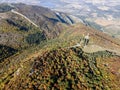 Aerial view of The monument at Okolchica, Bulgaria