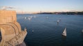 Aerial View of Monument to the Discoveries, Belem district, Lisbon, Portugal