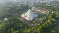 Aerial view of Monument to the Recapture of Yogyakarta. Historical Building in a Cone Shape. Monjali or Monumen Jogja Kembali. Royalty Free Stock Photo