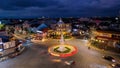 Aerial view of Monument to the Recapture of Yogyakarta. Historical Building in a Cone Shape. Monjali or Monumen Jogja Kembali. Royalty Free Stock Photo
