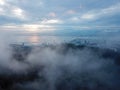 Aerial view morning cloud at Penang Hill