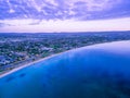 Aerial view of Mornington Peninsula coastline at dusk. Melbourne Royalty Free Stock Photo