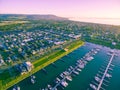 Aerial view of Mornington Peninsula coastline, suburbs, and mari Royalty Free Stock Photo