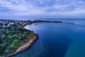 Mornington Pier, moored yachts and coastline.