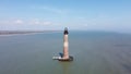 Aerial view of Morris Island Lighthouse, Folly Beach, South Carolina