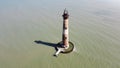 Aerial view of Morris Island Lighthouse, Folly Beach, South Carolina