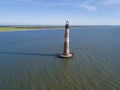 Aerial view of the Morris Island lighthouse near Folly Beach and Charleston, South Carolina Royalty Free Stock Photo