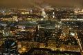 aerial view of Moscow city with night illumination Royalty Free Stock Photo