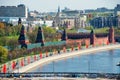 Aerial view of the Moscow Kremlin, the Moskva River and the Kremlin embankment