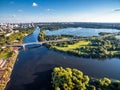 Aerial view of Moscow with Moskva River Royalty Free Stock Photo