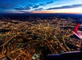 Aerial View of Moscow from an airplane Royalty Free Stock Photo