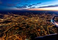 Aerial View of Moscow Russia from the plane Royalty Free Stock Photo