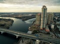 Aerial view of Moscow at sunset Royalty Free Stock Photo