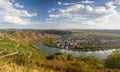 Aerial view of the moselle river bend Royalty Free Stock Photo