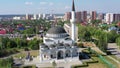 Aerial view of mosque in the city of Verkhnyaya Pyshma. Russia