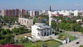 Aerial view of mosque in the city of Verkhnyaya Pyshma. Russia