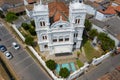 Aerial view of a mosque and a lighthouse in the Galle area on Sri Lanka Royalty Free Stock Photo