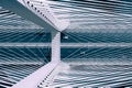 Aerial view of Most Redzinski bridge over Oder river in Wroclaw, Poland