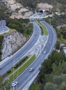 Aerial view of the motorway on the Garraf coast