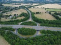 Aerial view of motorway junction in Hertford UK