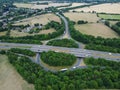 Aerial view of motorway junction in Hertford