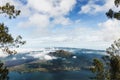 Aerial view of mount Batur volcano in Bali Royalty Free Stock Photo