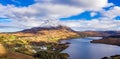 Aerial view of Mount Errigal, the highest mountain in Donegal - Ireland Royalty Free Stock Photo