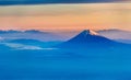 Aerial view of Mount Fuji in the morning Royalty Free Stock Photo