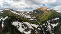 Aerial view of Mount Hoverla , Ukraine Carpathian mountains. Royalty Free Stock Photo