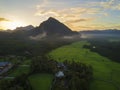 Aerial view of Mount Pulai, Baling Kedah during sunrise Royalty Free Stock Photo