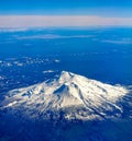 Aerial view of Mount Saint Helens covered in snow during winter Royalty Free Stock Photo