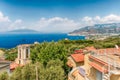 Aerial view of Mount Vesuvius from Sorrento, Bay of Naples, Italy Royalty Free Stock Photo