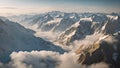 Aerial view of mountain. Beautiful slow motion footage.