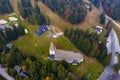 Aerial view of mountain resort in summer, Trije kralji on Pohorje, Slovenia