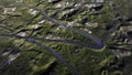 Aerial view of Mountain Road Royalty Free Stock Photo