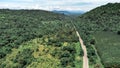 Aerial View of mountain road in Kanchanaburi Thailand Royalty Free Stock Photo