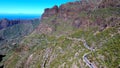 Aerial View of Mountain road to Masca village on Tenerife, Spain Royalty Free Stock Photo