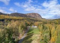 aerial view of mountain and the sea at skuleberget campsite caravan camping in Hoga Kusten Sweden