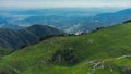 Aerial View of Mountain Valley and Green Hills of Velika Planina Big Pasture Plateau, Alpine Meadow Landscape, Slovenia Royalty Free Stock Photo