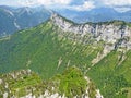 Mountains above Lake Annecy in the French Alps Royalty Free Stock Photo