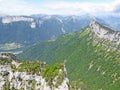 Mountains above Lake Annecy in the French Alps Royalty Free Stock Photo