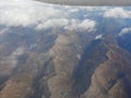 Aerial view of mountains with clouds Royalty Free Stock Photo
