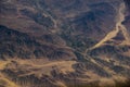 Aerial view of the mountains and deserts of Peru Royalty Free Stock Photo