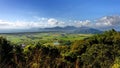 Aerial view of mountains and flat land