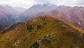 Aerial view of mountains in Kazakhstan