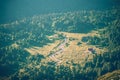 Aerial view Mountains Landscape camping and forest Summer Travel