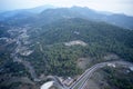 Aerial view of the mountains landscape in the morning. Royalty Free Stock Photo