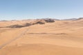 Aerial view of mountains and a road in the Atacama Desert near the city of Copiapo, Chile Royalty Free Stock Photo